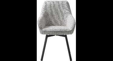 Giga Living Eetkamerstoel Alma - Draaibaar Off White - Stof & Metaal - Set van 2