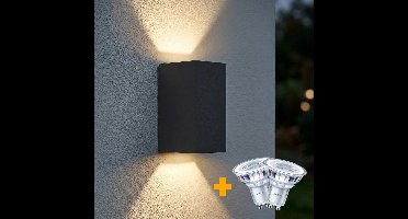 PHILIPS LED Wandlamp | Buitenlamp | San Francisco | Incl. 2x Philips lichtbron | Zwart | 4000K - Naturel wit (840)