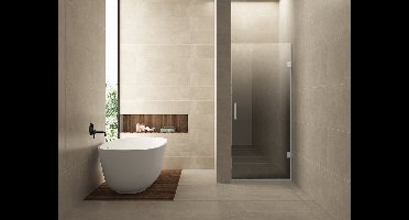 Less glas voor nisdeur rechts 800 x 2000 x 8 mm nano spiegelrook- naar helder glas