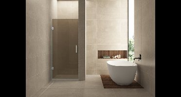 Less nisdeur 700 x 2000 x 8 mm nano vintage brons glas/chroom