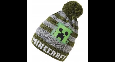 Minecraft Muts - Groen Grijs - maat 54