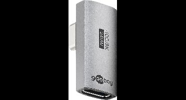 Goobay USB-C haakse adapter | links/rechts (gedraaid) | USB4 40 Gbps | PD 240W | 8K 60Hz | aluminium