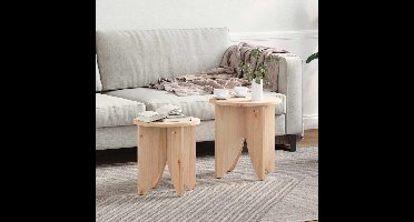 vidaXL - Salontafel - 2 - pcs - Naturel