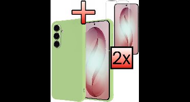 Hoesje - Met 2x Screenprotector - Geschikt voor Samsung Galaxy S26 Plus - Sterk & Shockproof - Back Cover - Siliconen Case - Telefoon Hoes - Groen