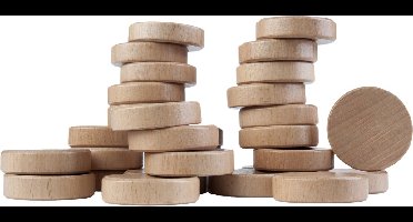 Sjoelschijven Beukenhout Groot – Set van 30 Hol Gedraaide Schijven Ø 52 mm – Voor Sjoelbakken, Recreatie & Wedstrijden – Longfield Games