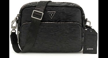 GUESS schoudertas Milano Crossbody Double Zip Bag Black zwart