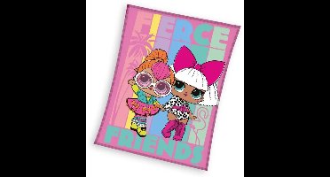 LOL Surprise Fleece plaid Friends 130 x 170 cm paars/roze