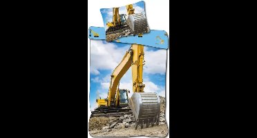 Dekbedovertrek graafmachine 140 x 200 cm 70 x 90 cm - 100% katoen