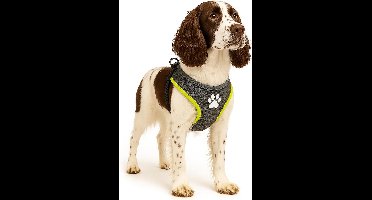 Harnas hond – honden tuigje – harnas hond anti trek – hondentuigjes – hondentuig anti trek – Flamingo Step&Go Tasha – grijs – maat L – A:58cm B:75-95cm x 20mm x 5mm