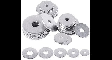 100 stuks Grote M6 x 25mm Roestvrijstalen Fender Wasmachines Set - Vlakke Wasmachines voor Schroefbevestigingen