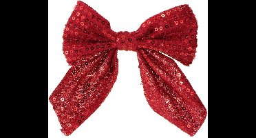 Rode fluwelen strikken cadeau strikken pailletten 12cm 4 stuks, 4 Stüc