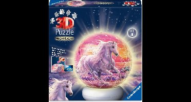 Ravensburger – Paarden aan het Strand – 3D Puzzle-Ball Nachtlicht – 73 Stukjes