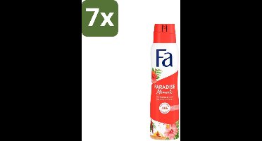 7 x Fa - Paradise Moments - Deodorant Spray - Hibiscusbloem - 150 ml - Deodorant Spray - Huidbescherming - Anti-vlekken - Hibiscusbloem - Frisheid