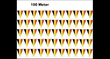 100 meter vlaggenlijn Belgie 3 kleur- 10 stuks van elk 10 meter - Festival party verjaardag thema feest versiering vlaglijn