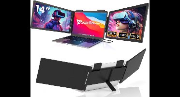 Dubbel Draagbaar Scherm – Tweede Monitor – Laptop Extender – Portable Display – USB-C Monitor – 14 Inch Full HD IPS – Plug & Play Zonder Drivers