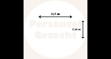 Personeel Gezocht wit spiegelbeeld Sticker 18,5 x 17,28 cm