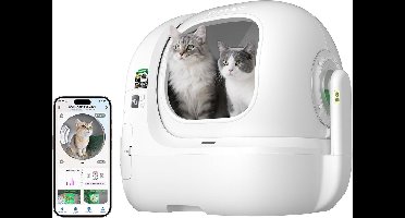 Kattenbak – Kattentoilet – Zelfreinigende Kattenbak – Automatische Kattenbak – Extra Ruime Ingang – AI Camera Met Gezondheidsmonitoring