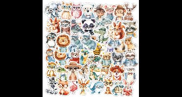 Allecto - Sticker Set - Hoge kwaliteit - 100 stuks - Waterproof vinyl - Dierenontwerpen - Geschikt voor laptops, waterflessen, fietsen - Meerkleurig