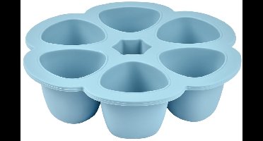 Béaba Siliconen Multiporties - 6x90 ml - Babyvoeding Opbergvorm - BPA-vrij - Blauw