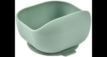 Béaba Siliconen Kom - Kinderservies - Voor Baby's en Peuters - Met Zuignap - BPA-vrij - Magnetron- & Vaatwasserbestendig - Sage Green