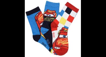 Disney Cars Sokken Kinderen – 3 Paar – Lightning McQueen – Maten 23/26 – Katoenmix – Officiële licentie