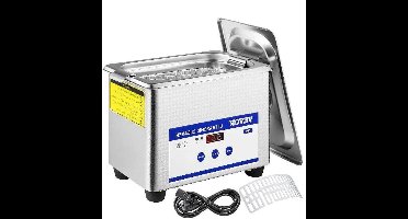 Ultrasoon reiniger - Draagbaar - Upgraded - Lave-Dishes - Reinigingsapparaat voor Sieraden en Brillen - RVS - Capaciteit 800ml - Frequentie 40kHz - 220V - 35W - Zilver