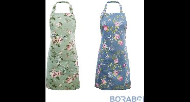 Keukenschort - Bloemendesign - 72x80 cm - Katoen