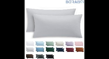 Kussensloop Set - Lichtgrijs - 40x80 cm - Microvezel