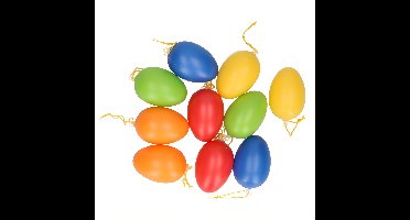 Cepewa Paaseieren - 10x stuks - multicolor - kunststof - paasversiering - paasdecoratie - pasen