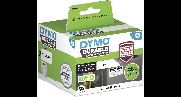 DYMO originele Duurzame LabelWriter labels | 57 mm x 32 mm | Witte Poly | 800 zelfklevende etiketten | Stevige labels voor de LabelWriter labelprinters