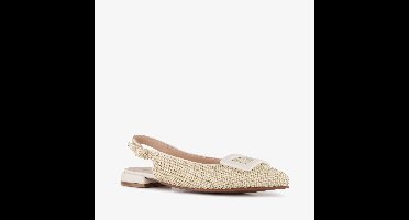 Nova dames raffia slingbacks beige - Maat 37