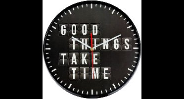 Technoline W775485 - Wandklok - Analoog - Kunstof - Zwart - Wit - Rood - 35cm