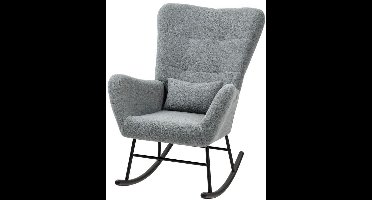 Schommelstoel – Schommelstoel Binnen – Relaxstoel – Schommelstoel Buiten – Lounge Stoel – Zachte Pluche Bekleding – Ergonomische Lendensteun – Antislip Onderkant – Draagt Tot 120 Kg