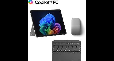 Microsoft Surface Pro - Copilot + Laptop + Pro Keyboard & Arc Muis - 12 inch Touchscreen - 16GB RAM/ 512GB SSD - Platinum