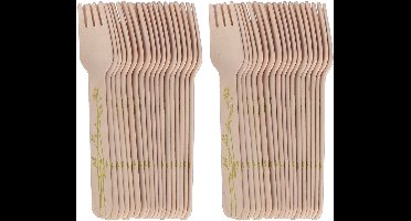 Esschert Design Vorken - hout - 40x - kruidenopdruk - 16 cm - BBQ/Verjaardag/Camping/Party