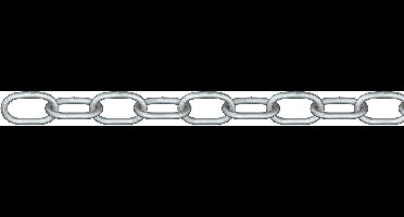 Ronde stalen ketting recht A-20 staal verzinkt, bundel 30 m