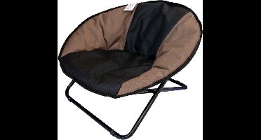 NapZZZ Opvouwbare Stoel voor Hond of Kat – Canvas Taupe/Zwart 65 cm