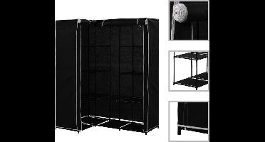 vidaXL - Hoekkledingkast - 130x87x169 - cm - zwart