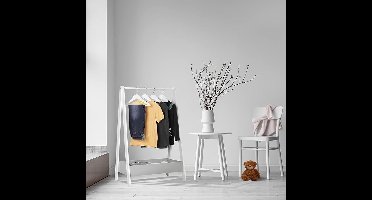 kledingrek - Hout - Laadvermogen 15 Kilogramm - 42D x 63,5B x 99H centimeter - wit-grijs