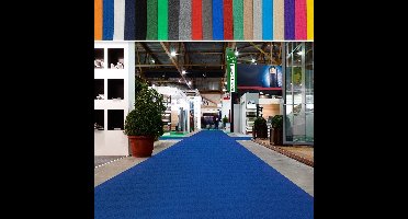 FLOORDIREKT Op Maat Hemaakt Tapijt Sintra - Voor Evenementen & Beurzen - Onderhoudsvriendelijke Loper - Voor Beurzen & Evenementen - Blauw - 200 x 700 cm