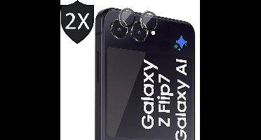 Camera Screenprotector geschikt voor Samsung Galaxy Z Flip 7 - 2x Volledig Dekkend Glas Screen Protector