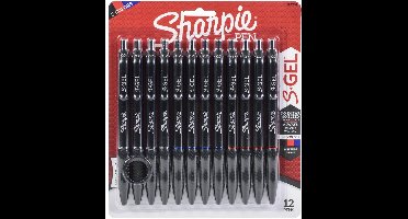 Sharpie - S-gel - zwart/rood/blauw - set van 12 pennen - 2096153