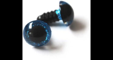 Ogen sparkle blauw - 15 mm