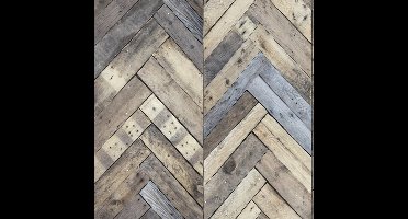 DUTCH WALLCOVERINGS Behang hout/visgraat meerkleurig 7361-5