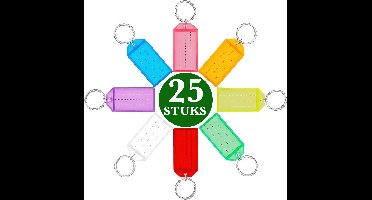 25 Stuks Openklapbaar Sleutellabels met 30mm Sleutelringen & Naamkaartjes - 6 Kleuren Sleutelhangers Tags voor Volwassenen - Sleutelring - Sleutels Onderscheider - Labels met Ring - Keychain Sleutelhouder Sleutelrekje - Bagagelabel - Key Sleutelclip