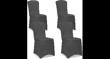 Stoelhoes Set van 4 - Stretch Kreukvrij - Antraciet