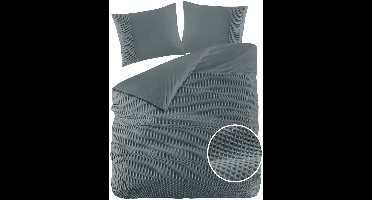 Papillon Dekbedovertrek Mendoza Wafel Donker Groen Lits-jumeaux 240x200/220 cm - Hoogwaardige Percale Katoen Super Zacht