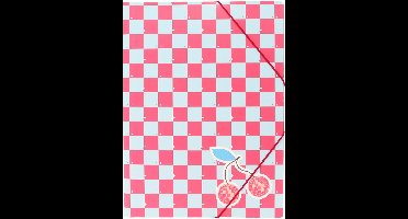 Kangaro elastomap B'LOG CHERRY DISCO - A4 folio - met elastiek en 3 flappen