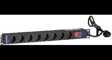 DSIT 19 inch 8 voudige stekkerdoos met schakelaar - geschikt voor serverkast - patchkast en flightcase