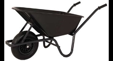 MM Kruiwagen 85 Liter Kunststof Bak Met Geleidend Onderstel Zwart